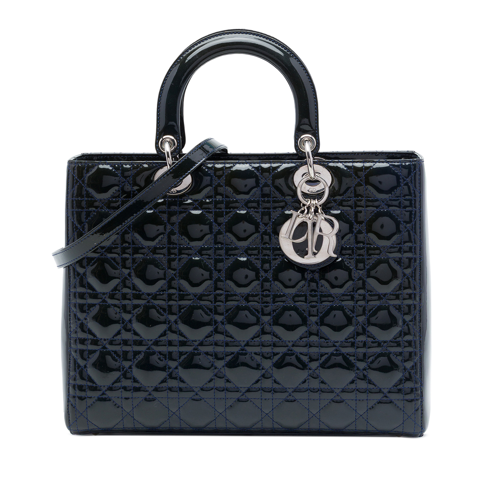 Pre-Loved Dior Large Patent Cannage Lady Dior